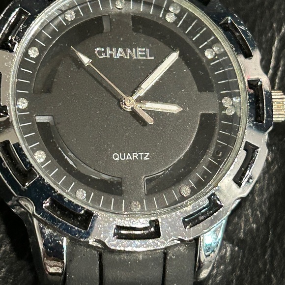 Chanel Black and Silver Quartz Watch